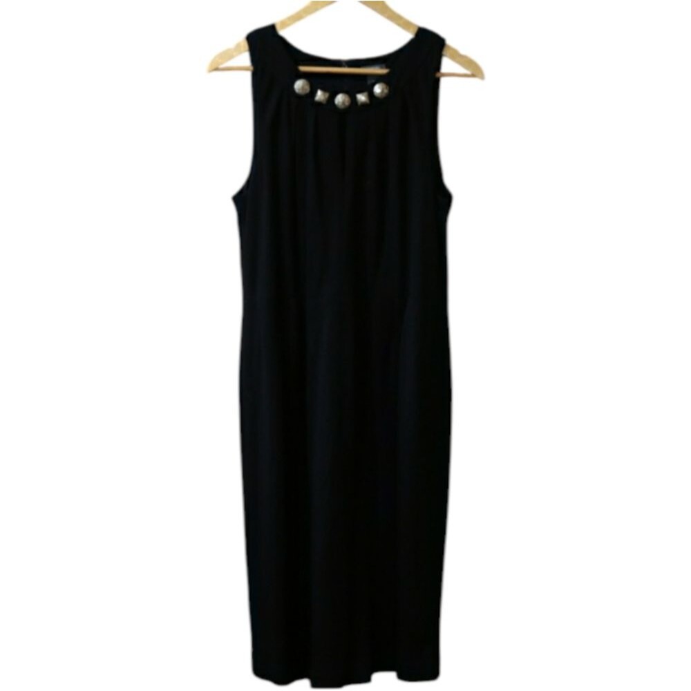 Kenneth Cole Reaction Black Y2K metal Beaded Detail Dress Medium